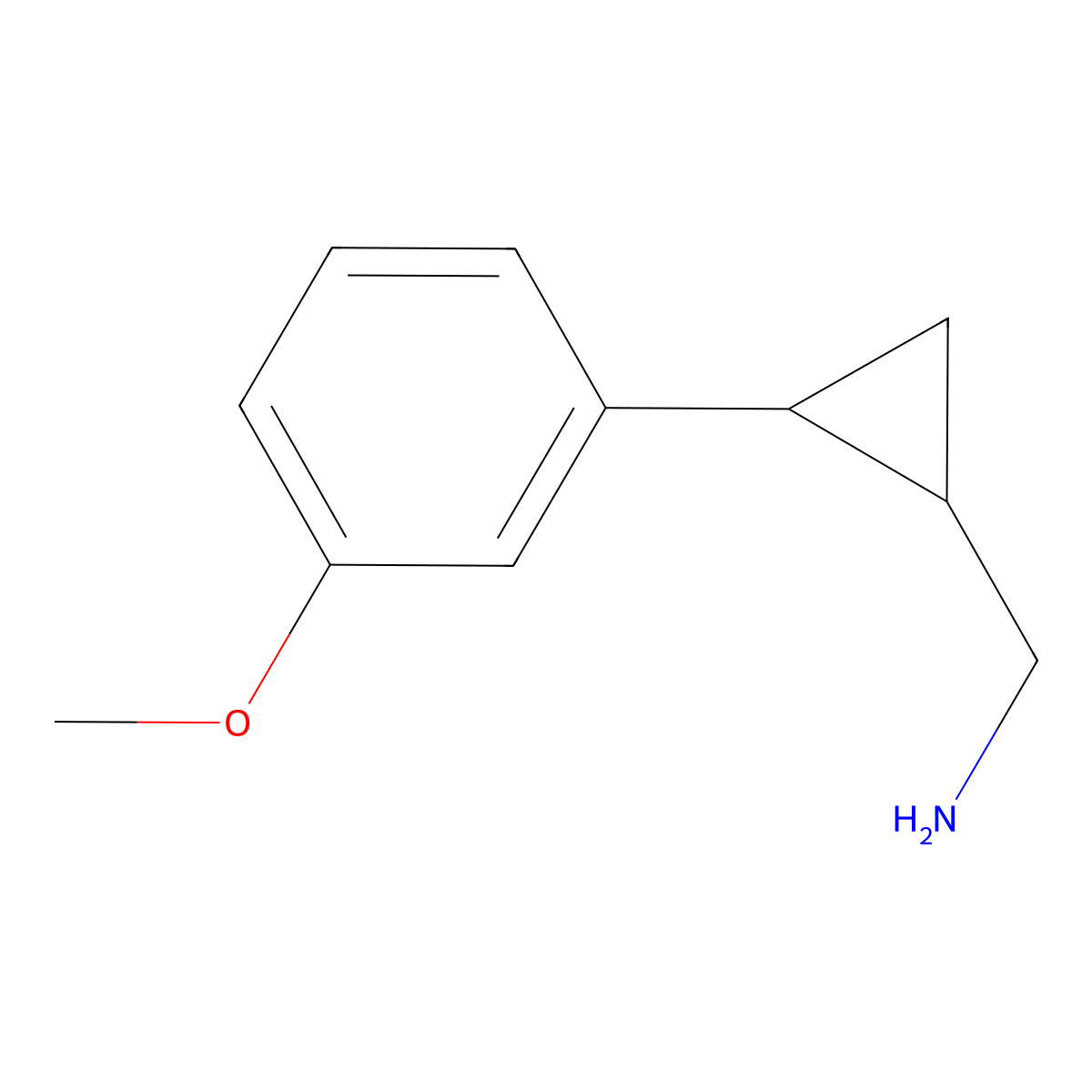 rac-[(1R,2R)-2-(3-methoxyphenyl)cyclopropyl]methanamine molecular structure, CAS 186191-63-9