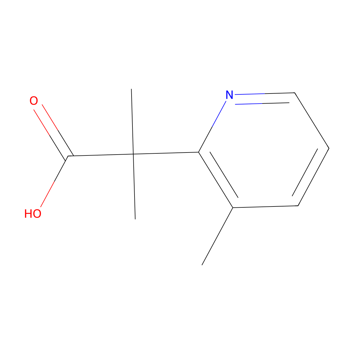 2-Methyl-2-(3-methylpyridin-2-yl)propanoic acid molecular structure, CAS 1861930-30-4