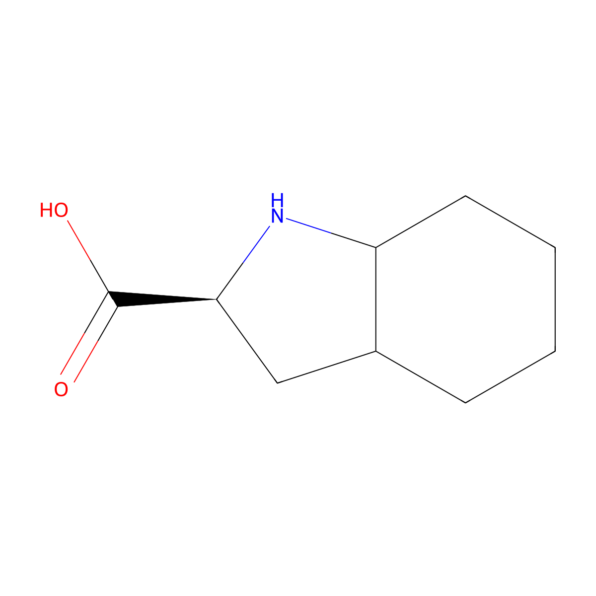 (2S)-Octahydro-1H-indole-2-carboxylic acid molecular structure, CAS 186194-75-2