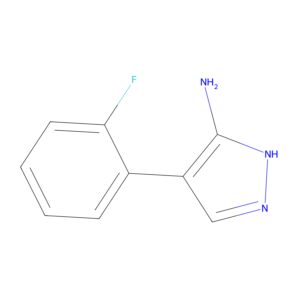 4-(2-fluorophenyl)-1H-pyrazol-3-amine molecular structure, CAS 186195-72-2