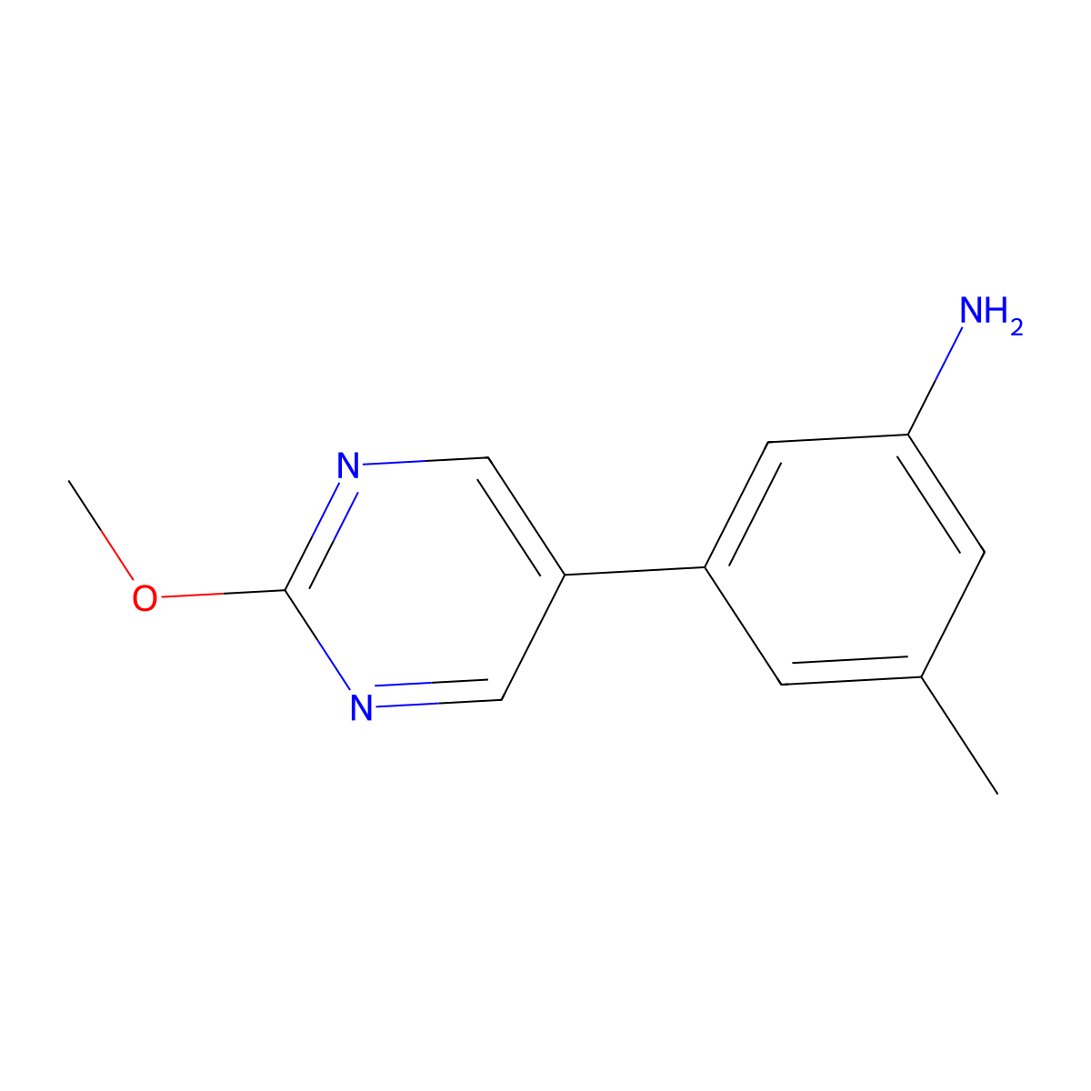 3-(2-Methoxypyrimidin-5-yl)-5-methylaniline molecular structure, CAS 1861961-61-6