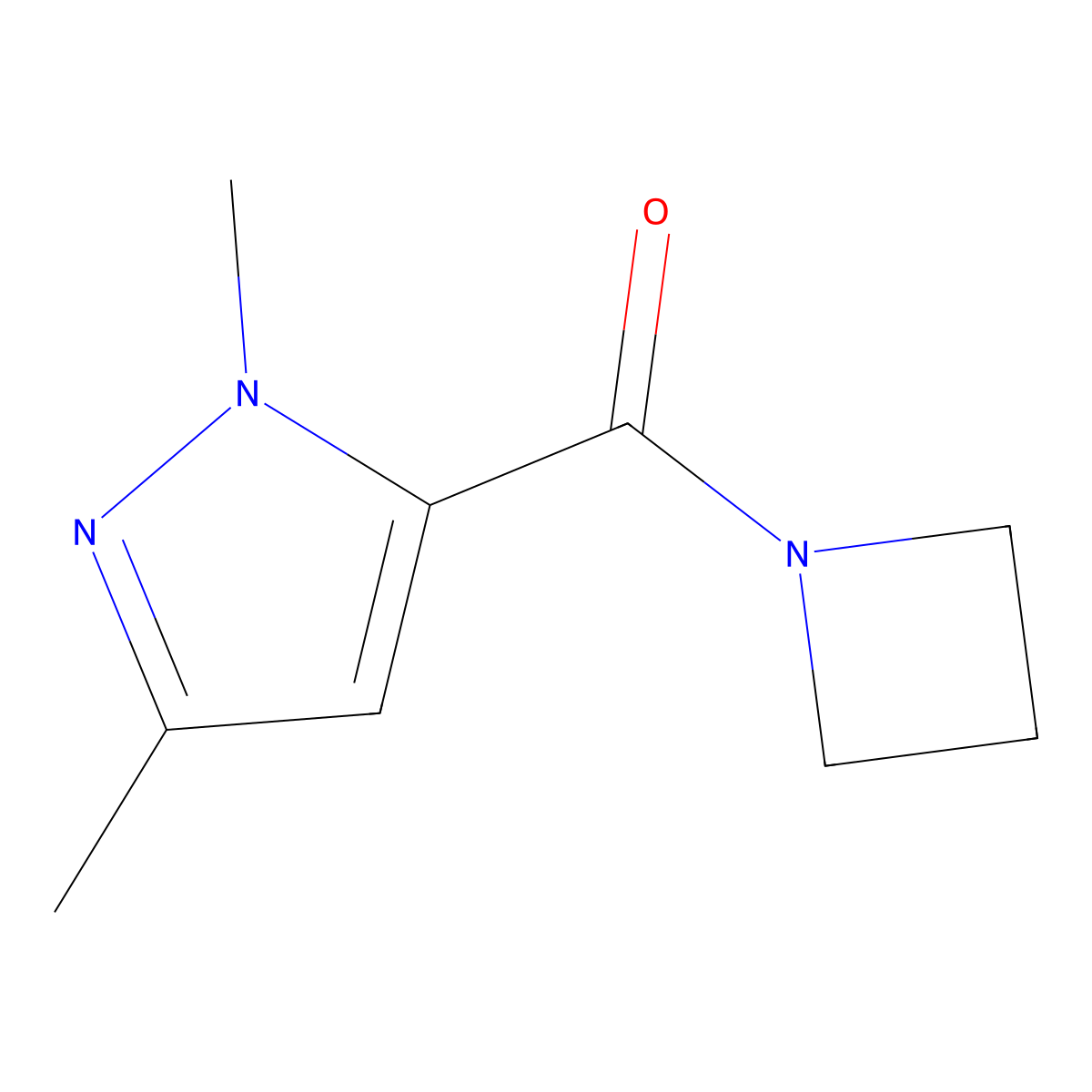 5-(azetidine-1-carbonyl)-1,3-dimethyl-1H-pyrazole molecular structure, CAS 1861963-68-9