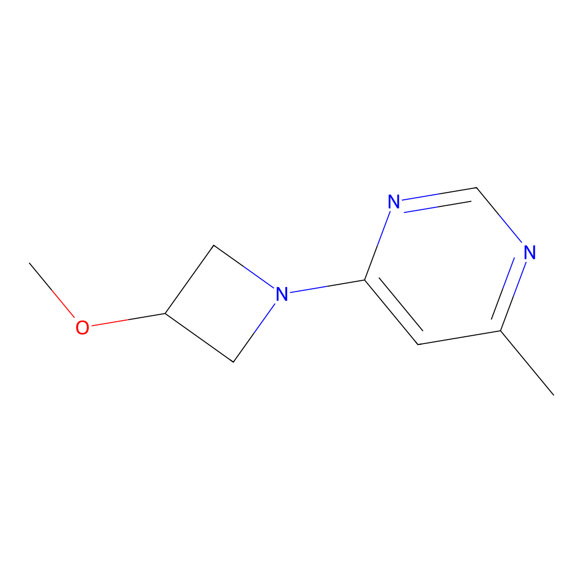 4-(3-Methoxyazetidin-1-yl)-6-methylpyrimidine molecular structure, CAS 1861964-12-6