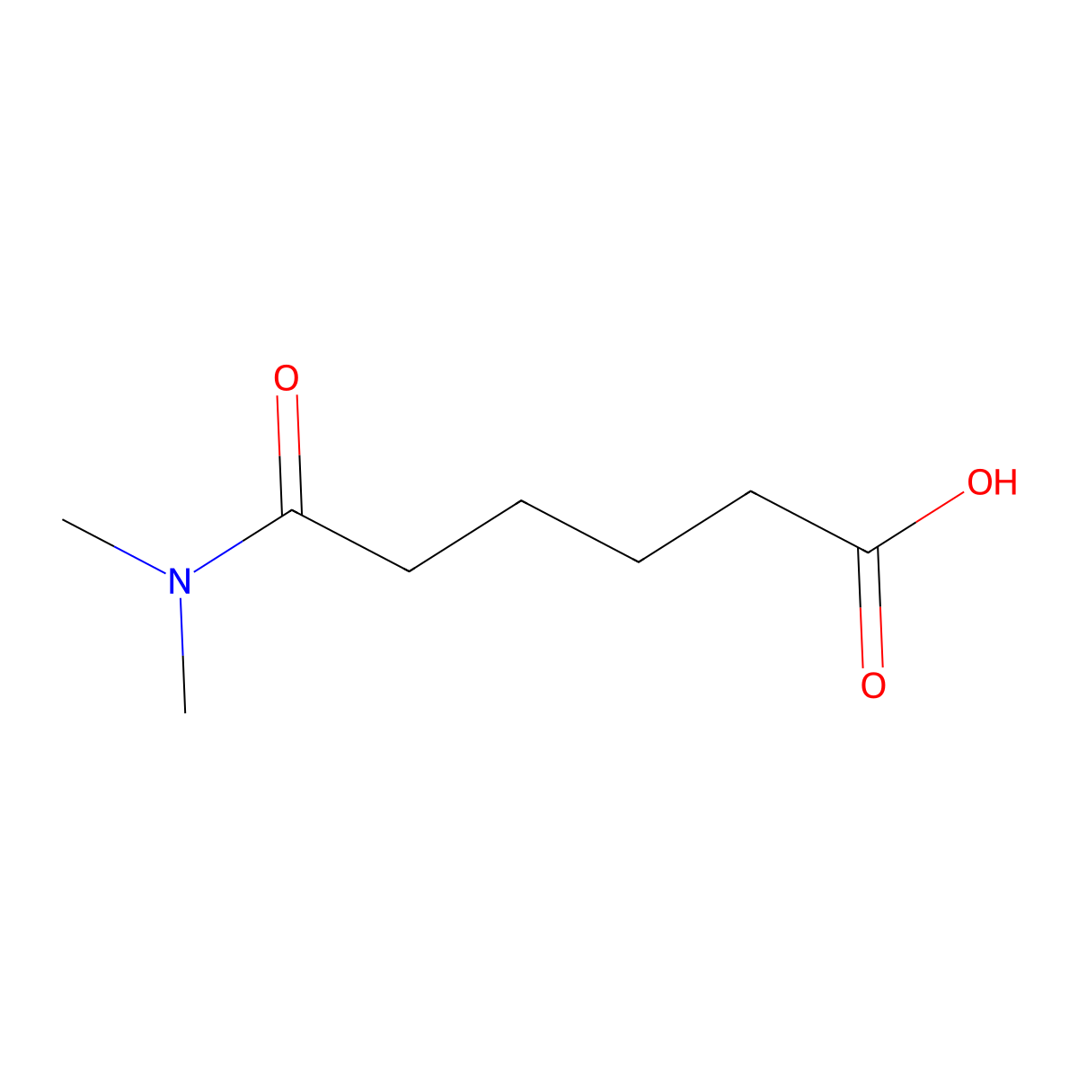 5-Dimethylcarbamoyl-pentanoic acid molecular structure, CAS 1862-09-5