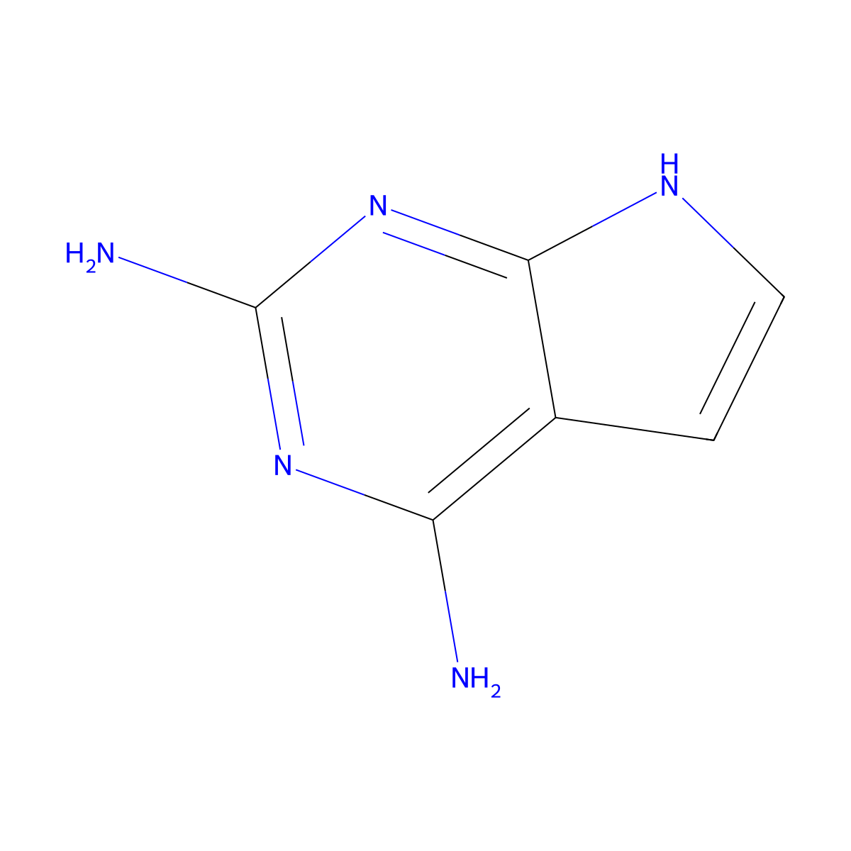 1H-Pyrrolo[2,3-d]pyrimidine-2,4-diamine molecular structure, CAS 18620-92-3