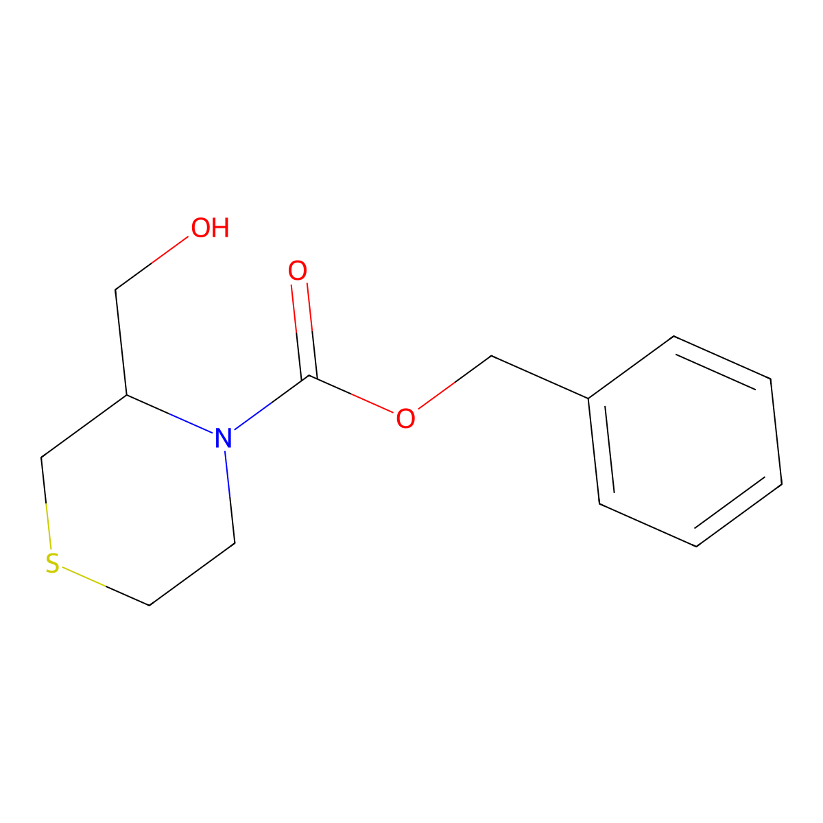 Benzyl 3-(hydroxymethyl)thiomorpholine-4-carboxylate molecular structure, CAS 1862003-36-8
