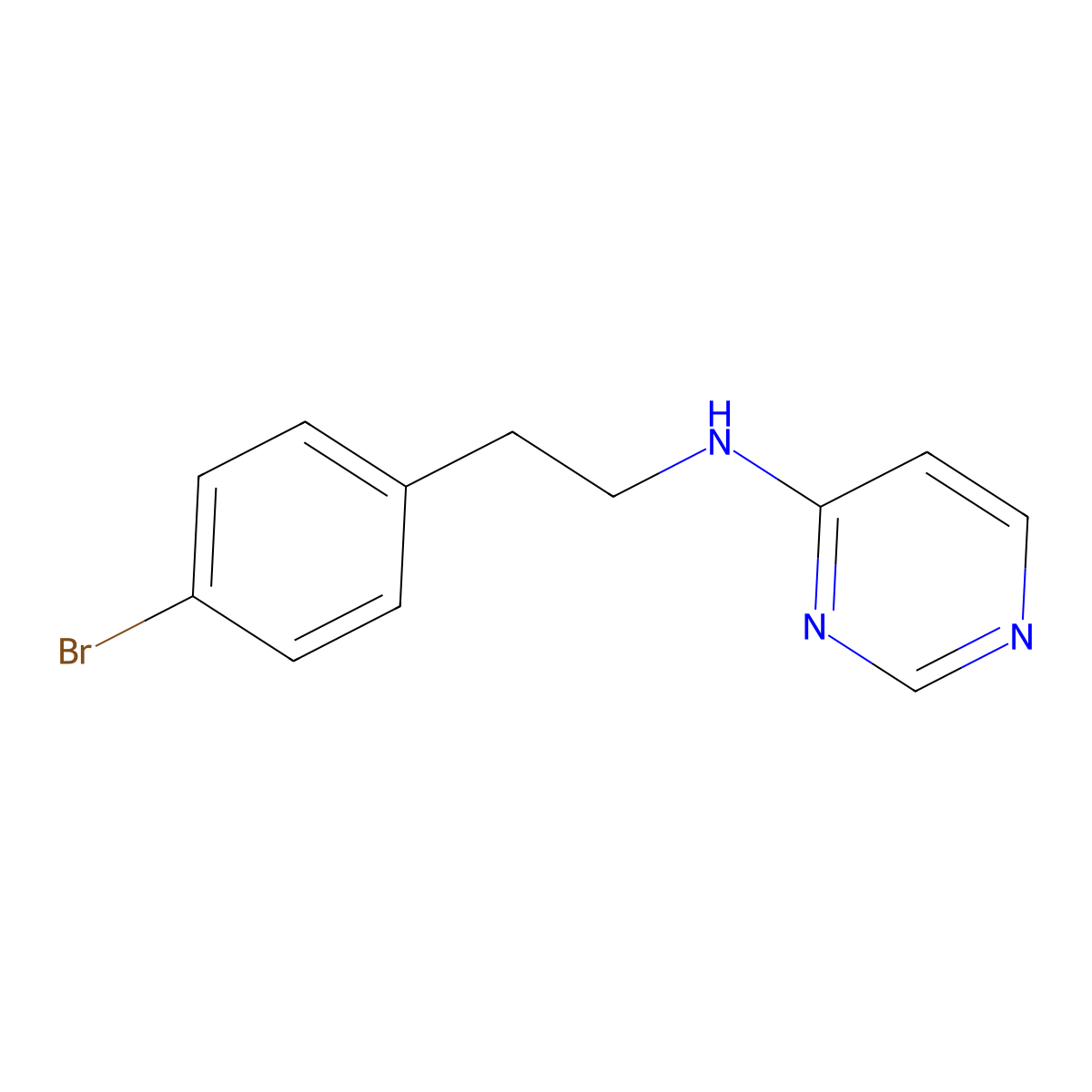 N-[2-(4-bromophenyl)ethyl]pyrimidin-4-amine molecular structure, CAS 1862005-98-8