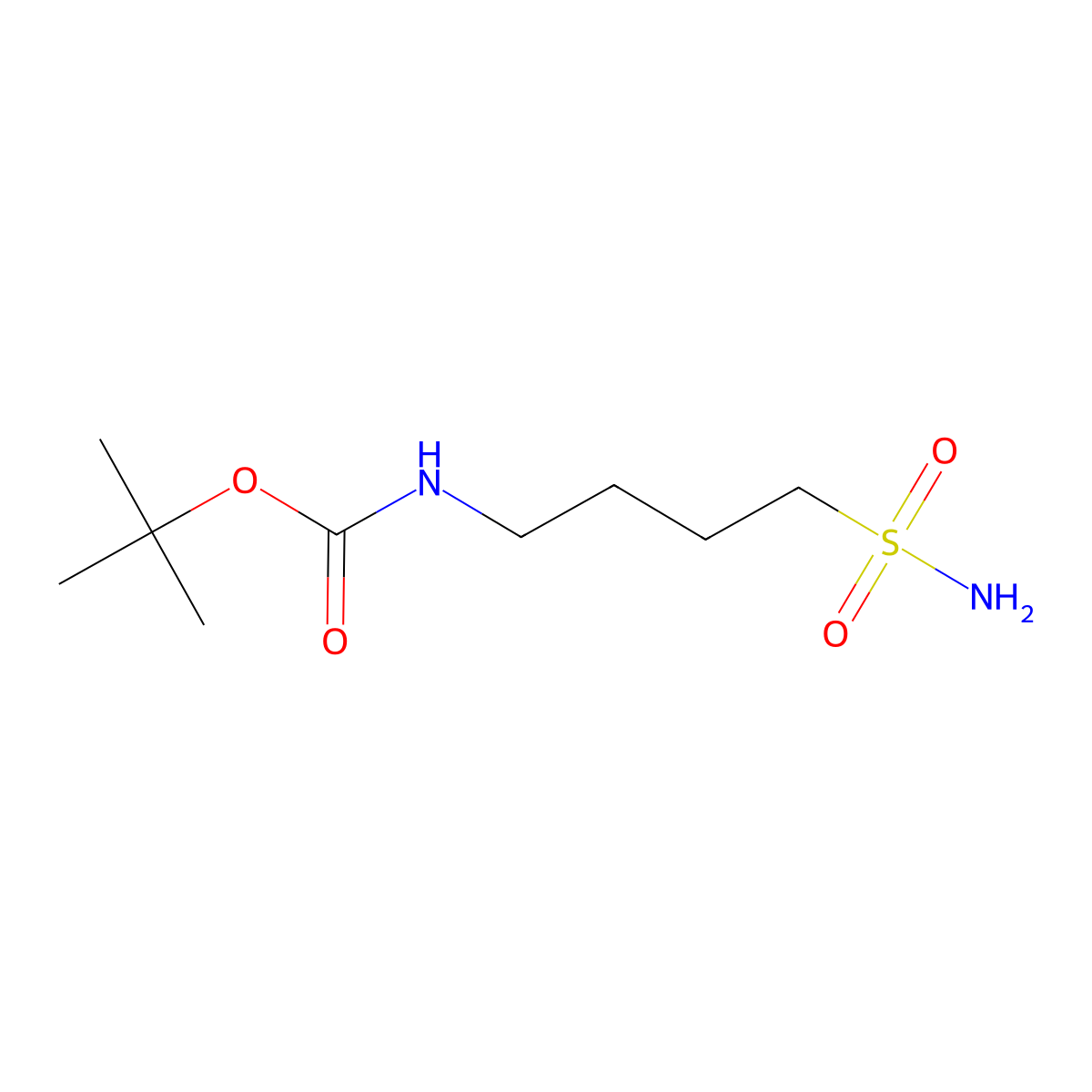 tert-butyl N-(4-sulfamoylbutyl)carbamate molecular structure, CAS 1862014-38-7