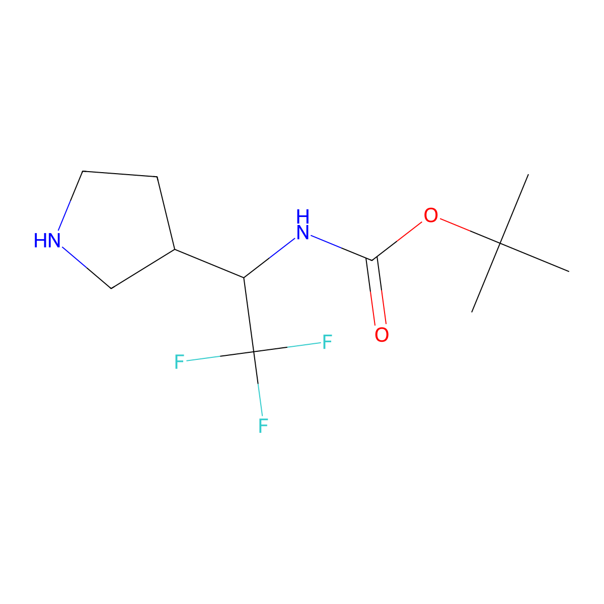 (2,2,2-Trifluoro-1-pyrrolidin-3-YL-ethyl)-carbamic acid tert-butyl ester molecular structure, CAS 186202-31-3
