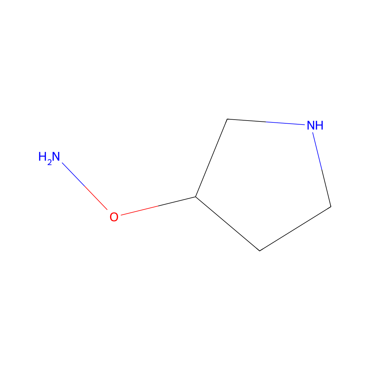 O-(pyrrolidin-3-yl)hydroxylamine molecular structure, CAS 186202-37-9