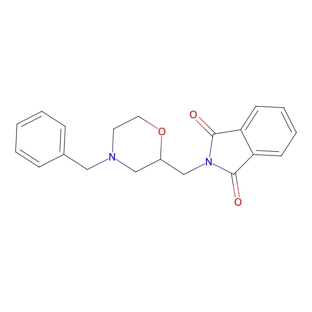 1H-Isoindole-1,3(2H)-dione, 2-[[(2R)-4-(phenylmethyl)-2-morpholinyl]methyl]- molecular structure, CAS 186202-54-0