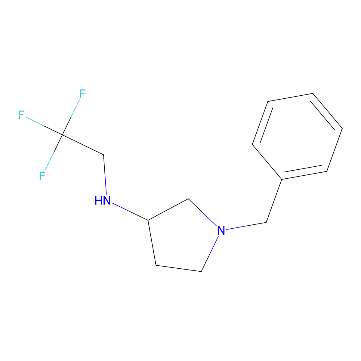 1-Benzyl-N-(2,2,2-trifluoroethyl)pyrrolidin-3-amine molecular structure, CAS 186202-79-9