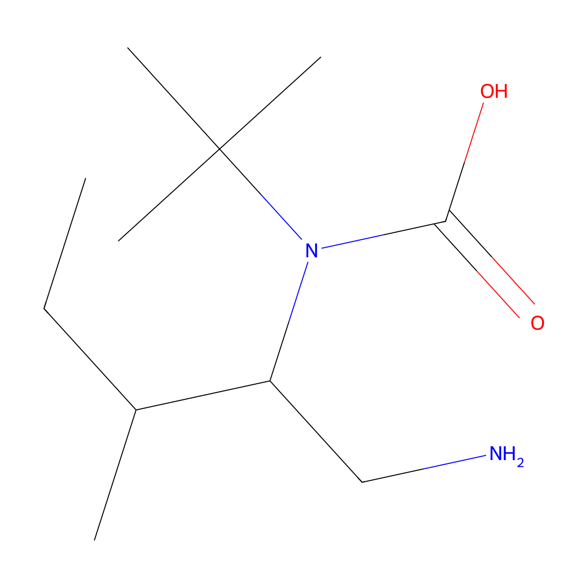 Carbamic acid, [(1S,2S)-1-(aminomethyl)-2-methylbutyl]-, 1,1-dimethylethyl molecular structure, CAS 186202-82-4