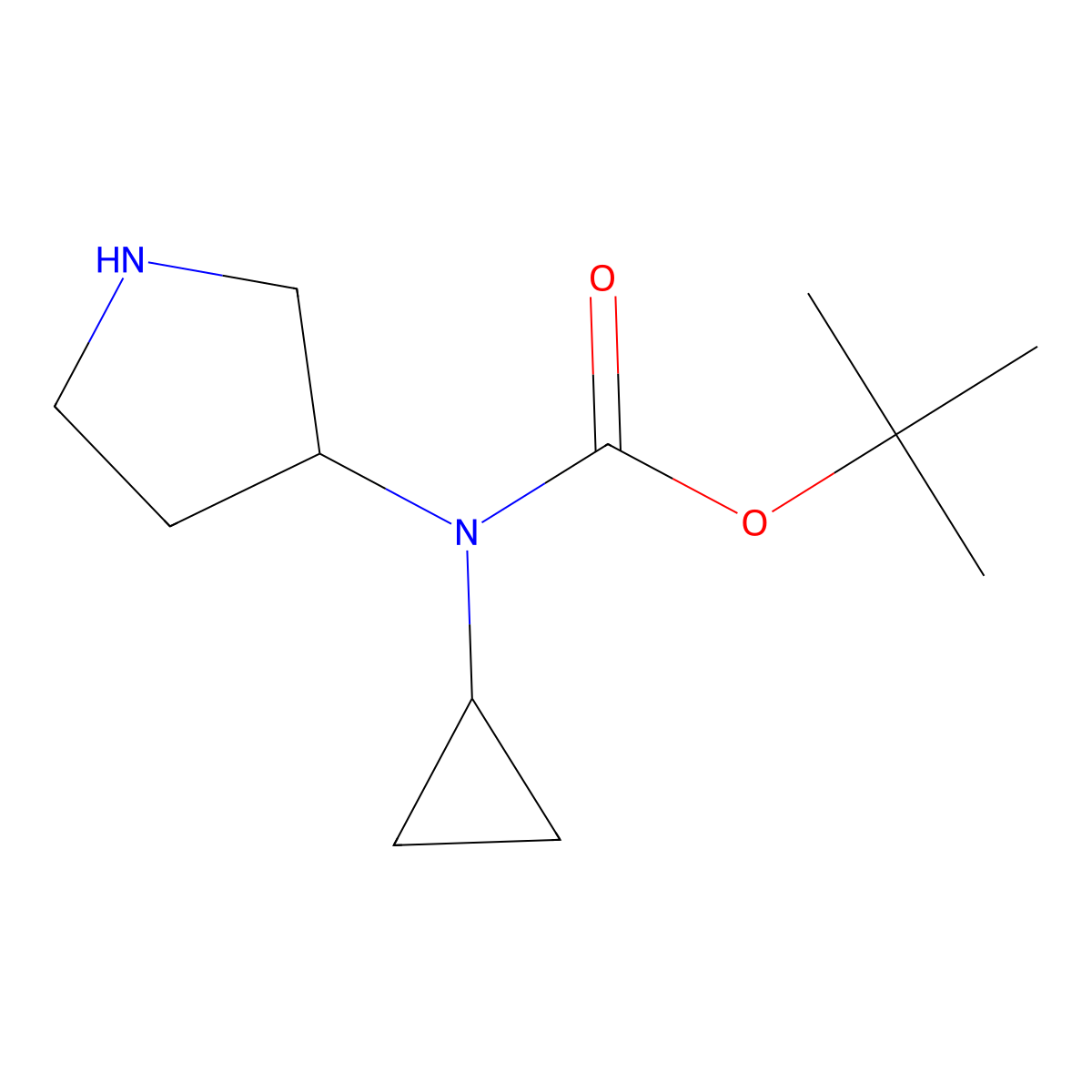 tert-Butyl cyclopropyl(pyrrolidin-3-yl)carbamate molecular structure, CAS 186203-37-2