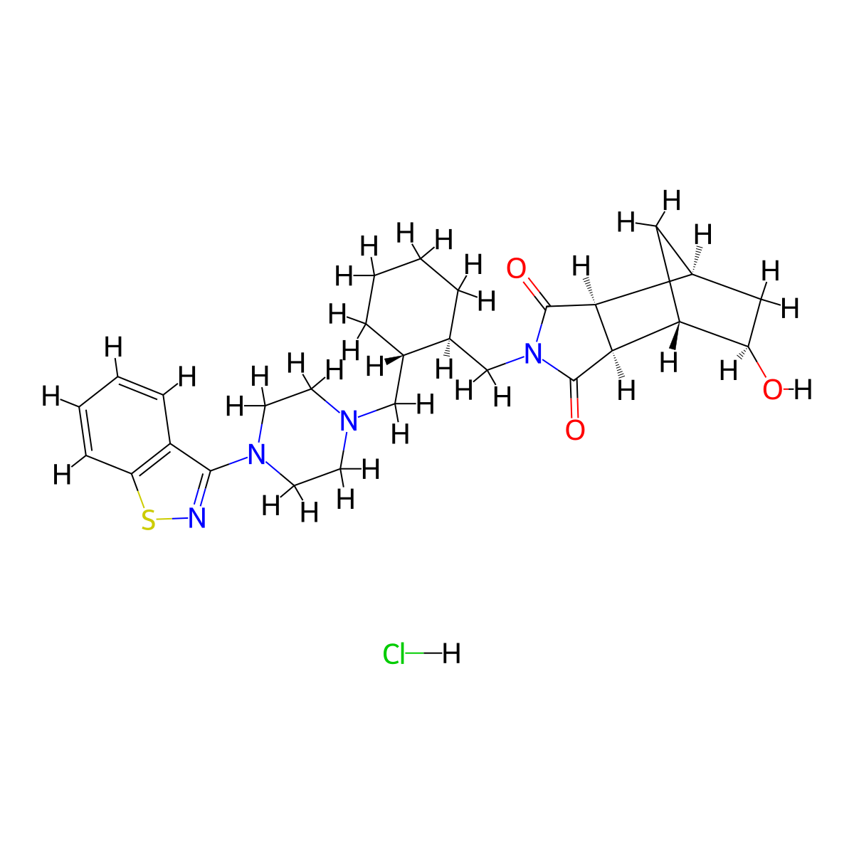 Lurasidone Metabolite 14283 hydrochloride molecular structure, CAS 186204-32-0