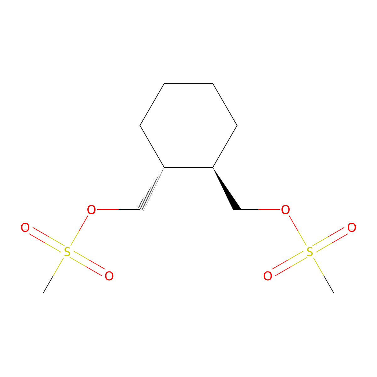 1,2-Bis(methanesulfonyloxymethyl)cyclohexane, (1R,2R)- molecular structure, CAS 186204-35-3