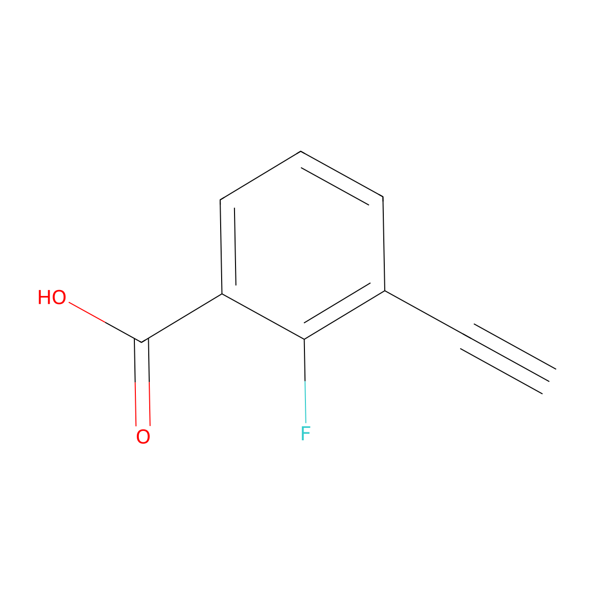 3-Ethynyl-2-fluorobenzoic acid molecular structure, CAS 1862052-40-1