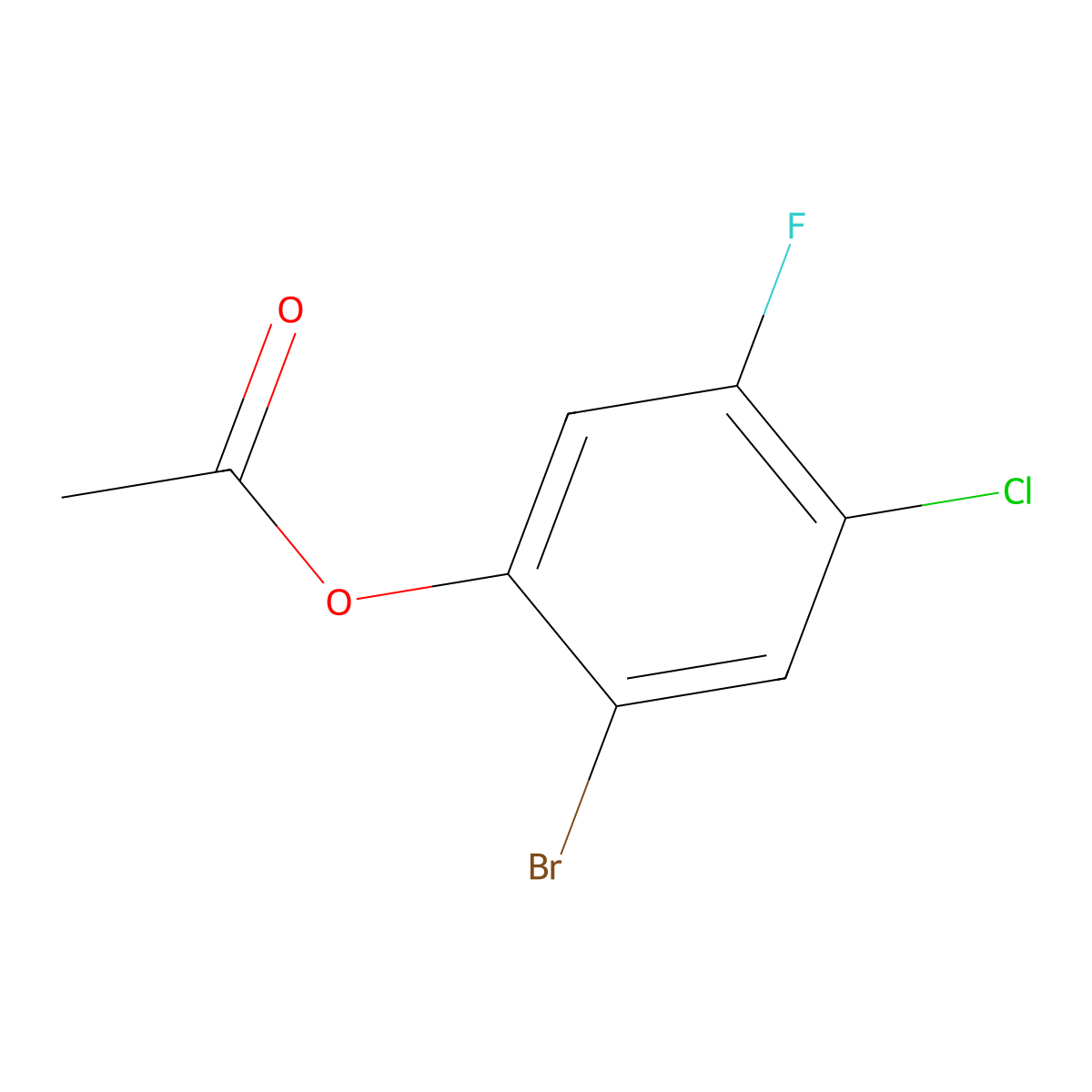 2-Bromo-4-chloro-5-fluorophenyl acetate molecular structure, CAS 1862089-45-9