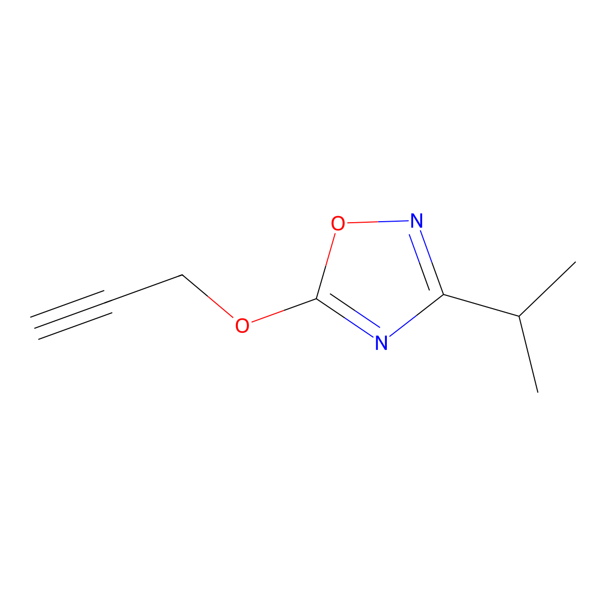 5-(Prop-2-yn-1-yloxy)-3-(propan-2-yl)-1,2,4-oxadiazole molecular structure, CAS 1862103-90-9