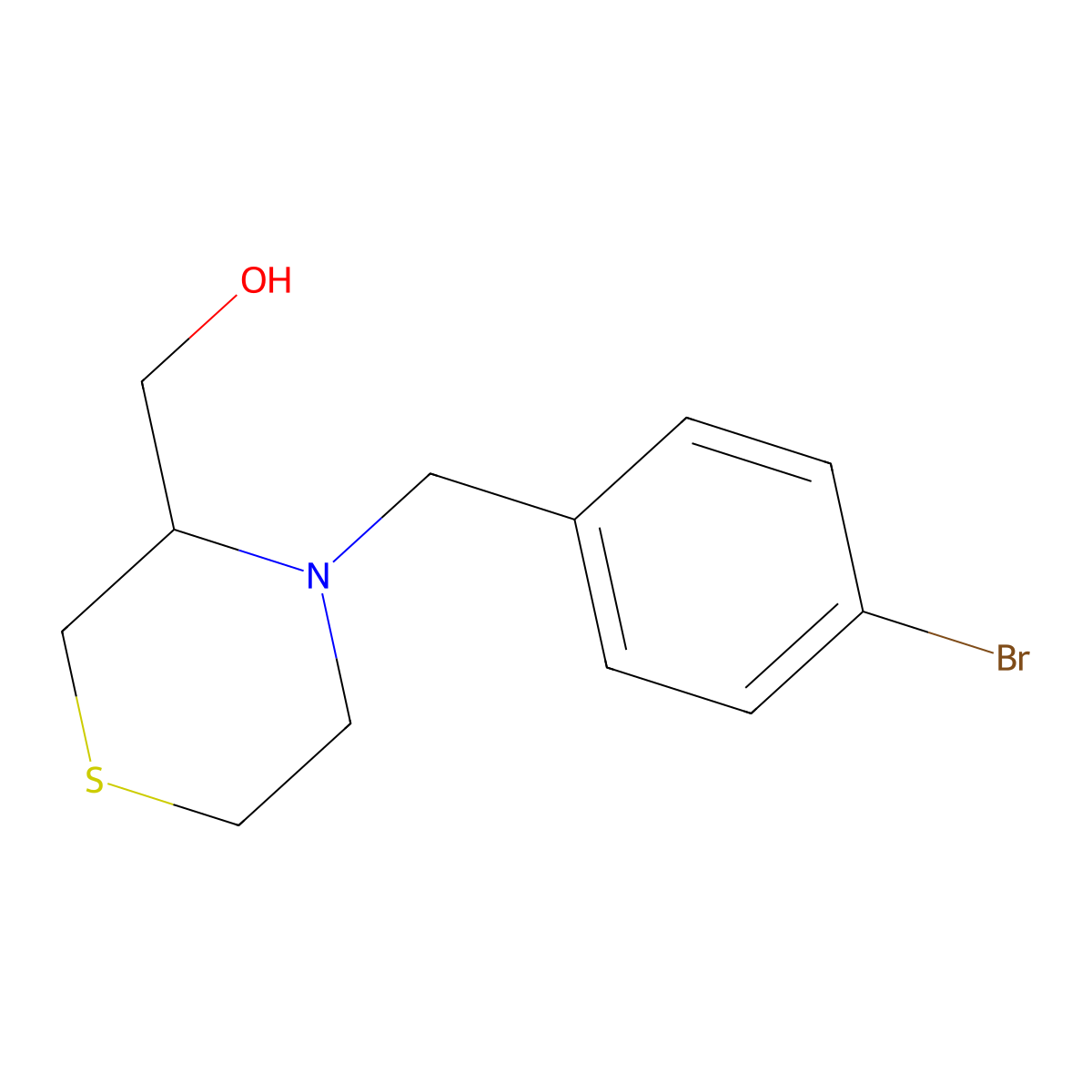 (R)-(4-(4-bromobenzyl)thiomorpholin-3-yl)methanol molecular structure, CAS 1862118-51-1
