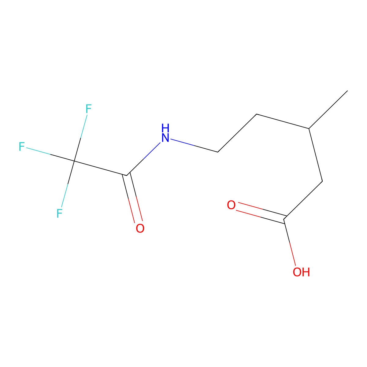 3-Methyl-5-(trifluoroacetamido)pentanoic acid molecular structure, CAS 1862156-67-9
