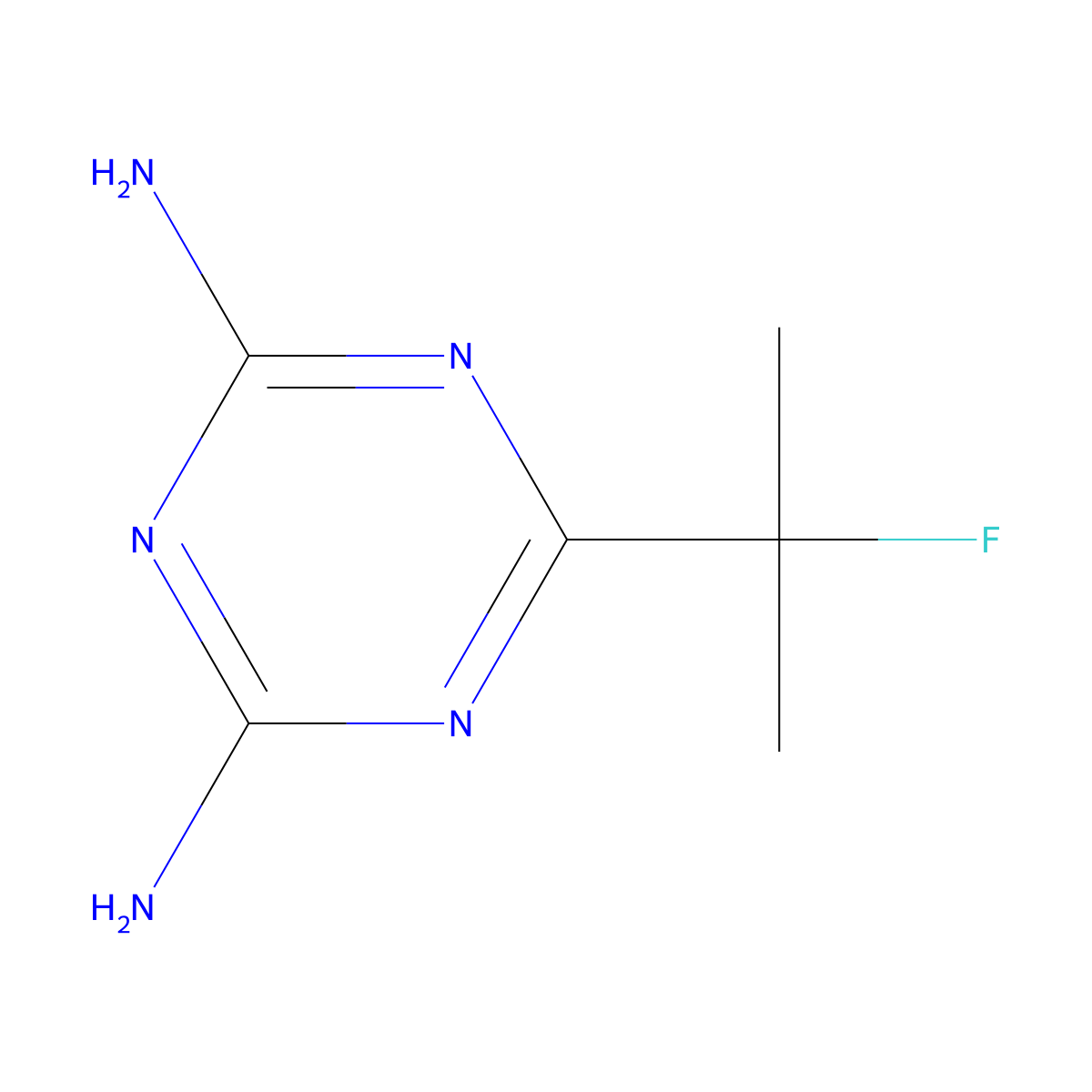 6-(2-Fluoropropan-2-yl)-1,3,5-triazine-2,4-diamine molecular structure, CAS 1862175-63-0