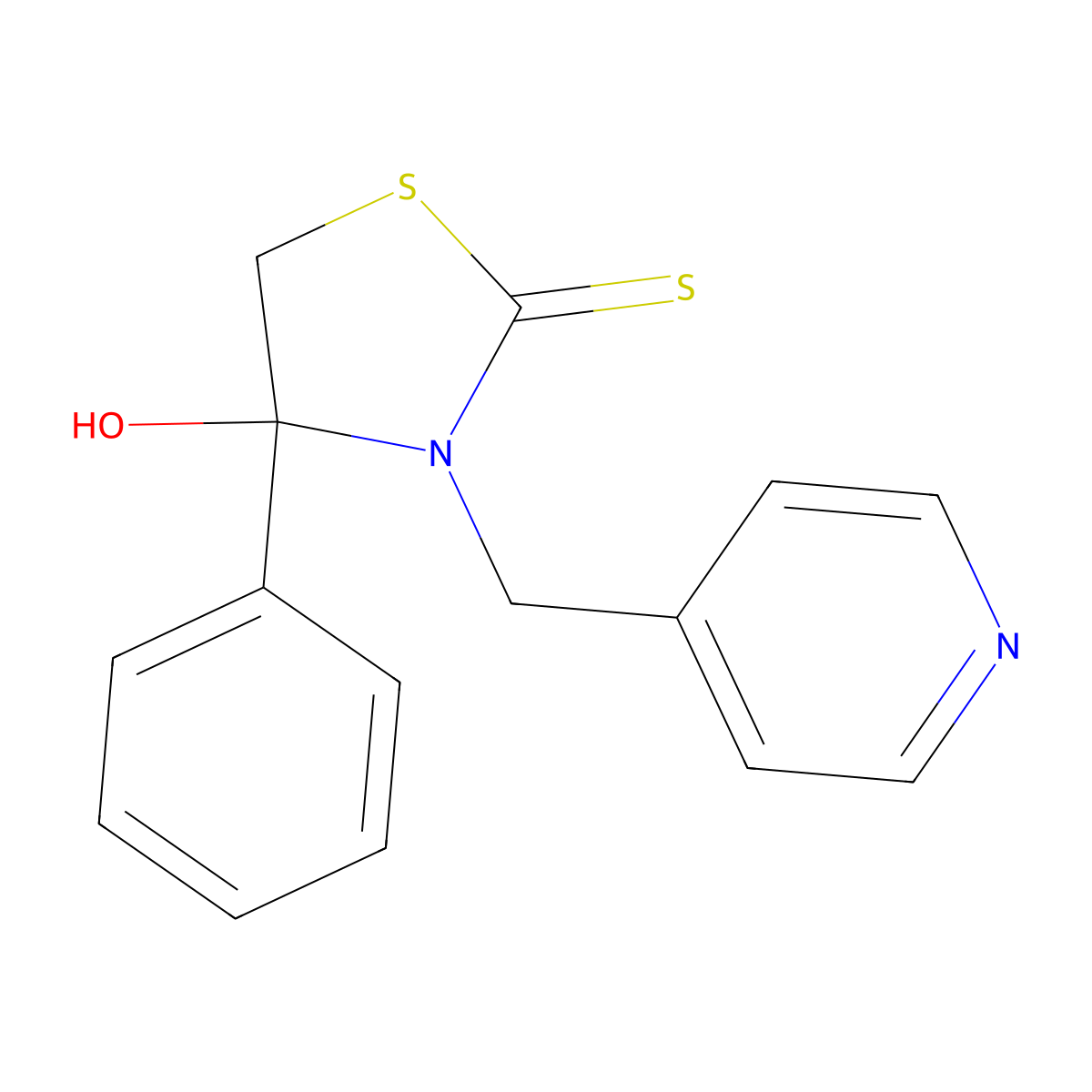 4-Hydroxy-4-phenyl-3-(pyridin-4-ylmethyl)-1,3-thiazolidine-2-thione molecular structure, CAS 1862177-86-3