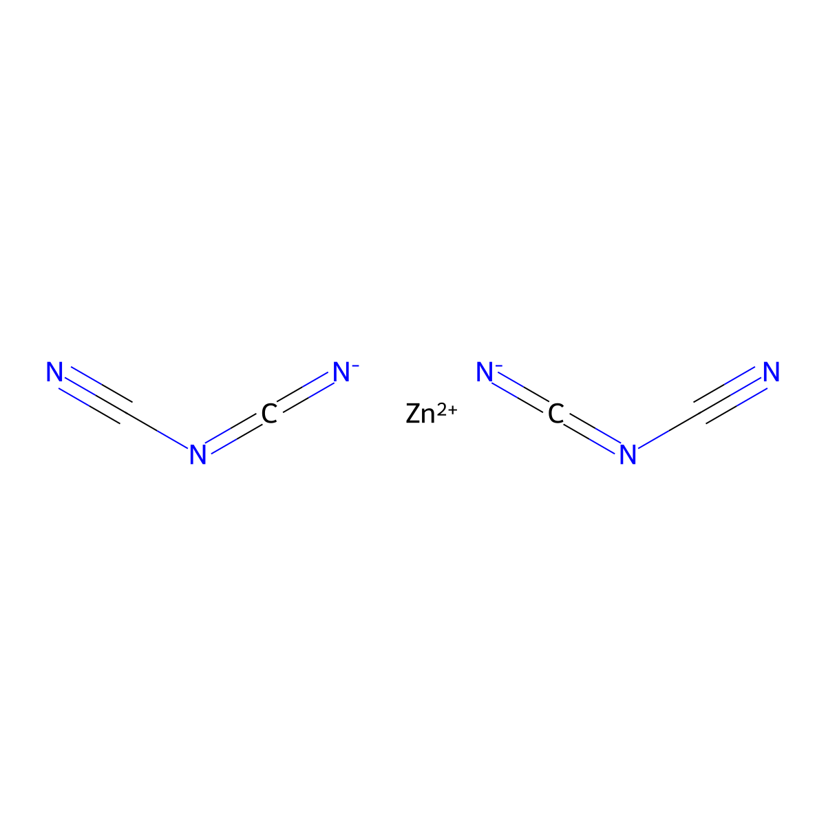 Zinc dicyanimide molecular structure, CAS 18622-28-1