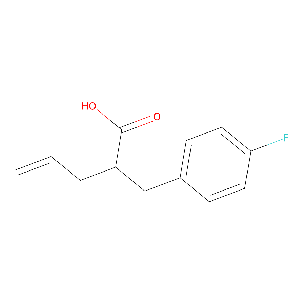 2-[(4-Fluorophenyl)methyl]pent-4-enoic acid molecular structure, CAS 18622-66-7