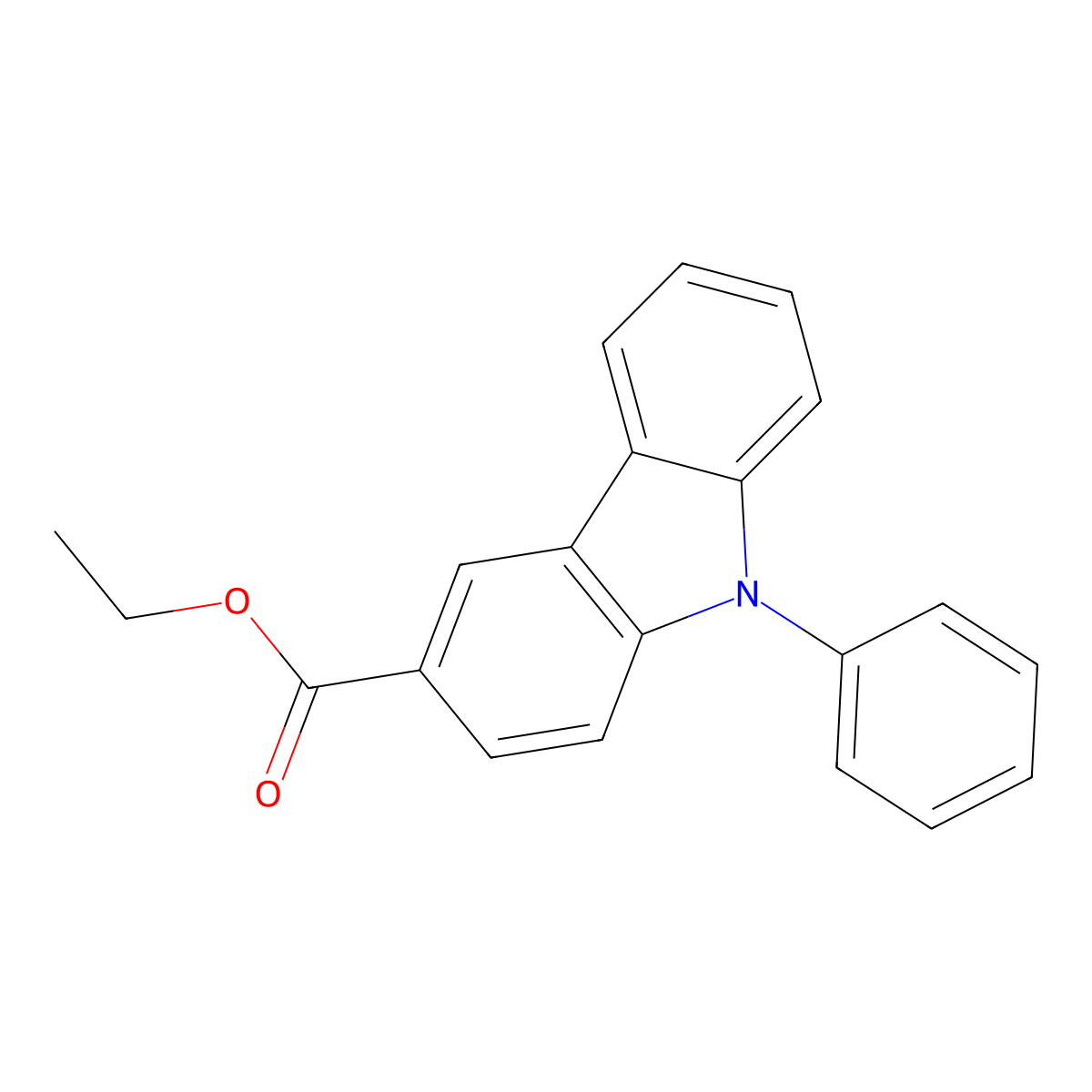 ethyl 9-phenyl-9H-carbazole-3-carboxylate molecular structure, CAS 1862216-82-7