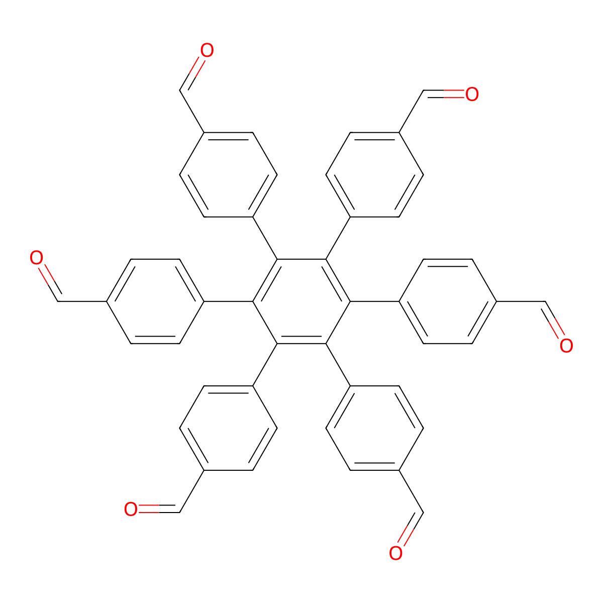 3',4',5',6'-Tetrakis(4-formylphenyl)-[1,1':2',1''-terphenyl]-4,4''-dicarbaldehyde molecular structure, CAS 1862220-96-9