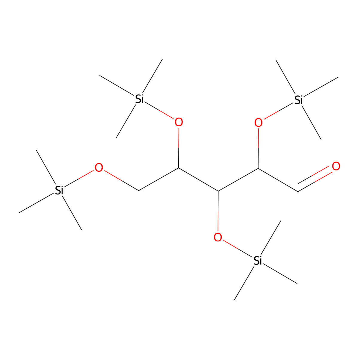 2,3,4,5-Tetrakis(trimethylsilyloxy)pentanal molecular structure, CAS 18623-22-8