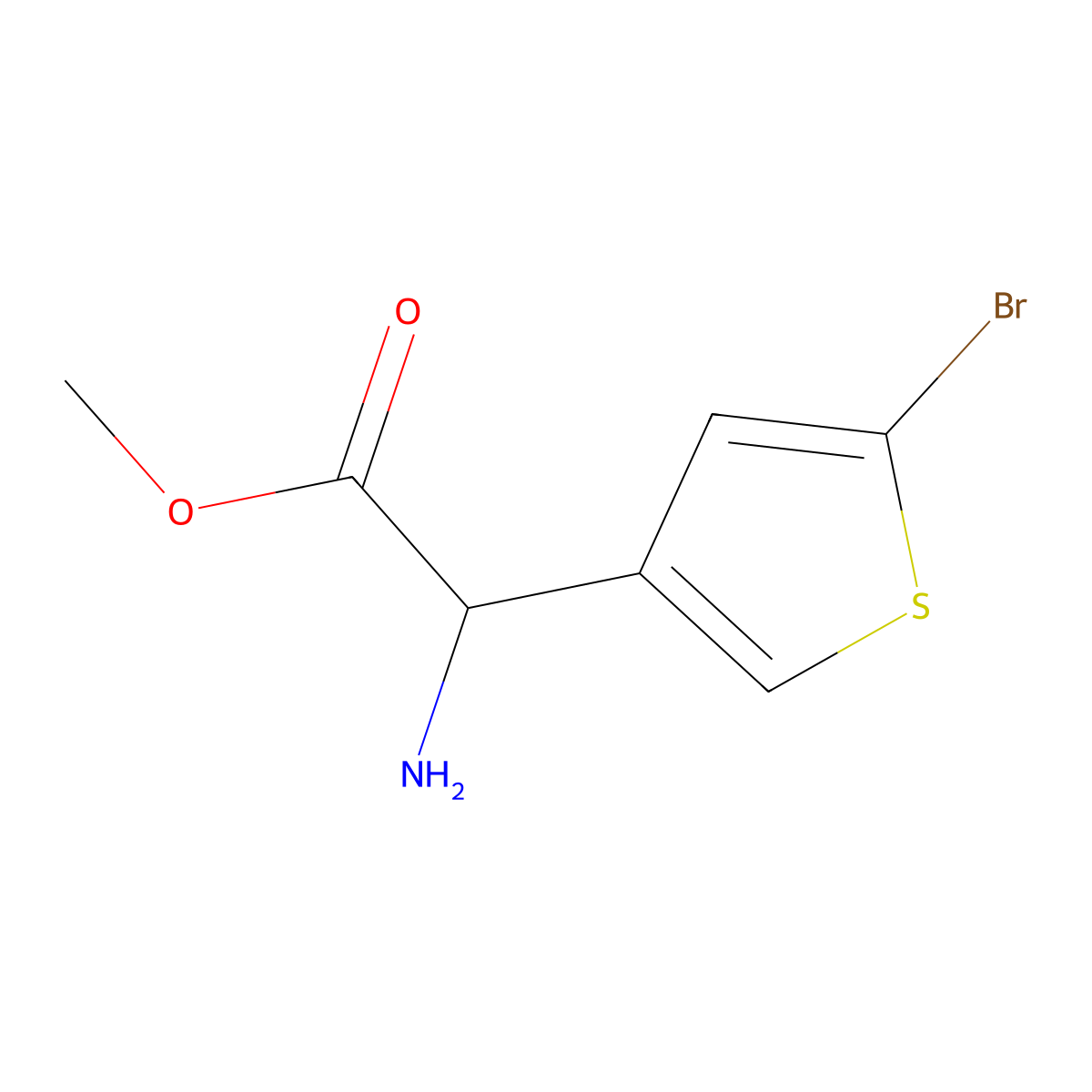 Methyl 2-amino-2-(5-bromothiophen-3-yl)acetate molecular structure, CAS 1862305-99-4