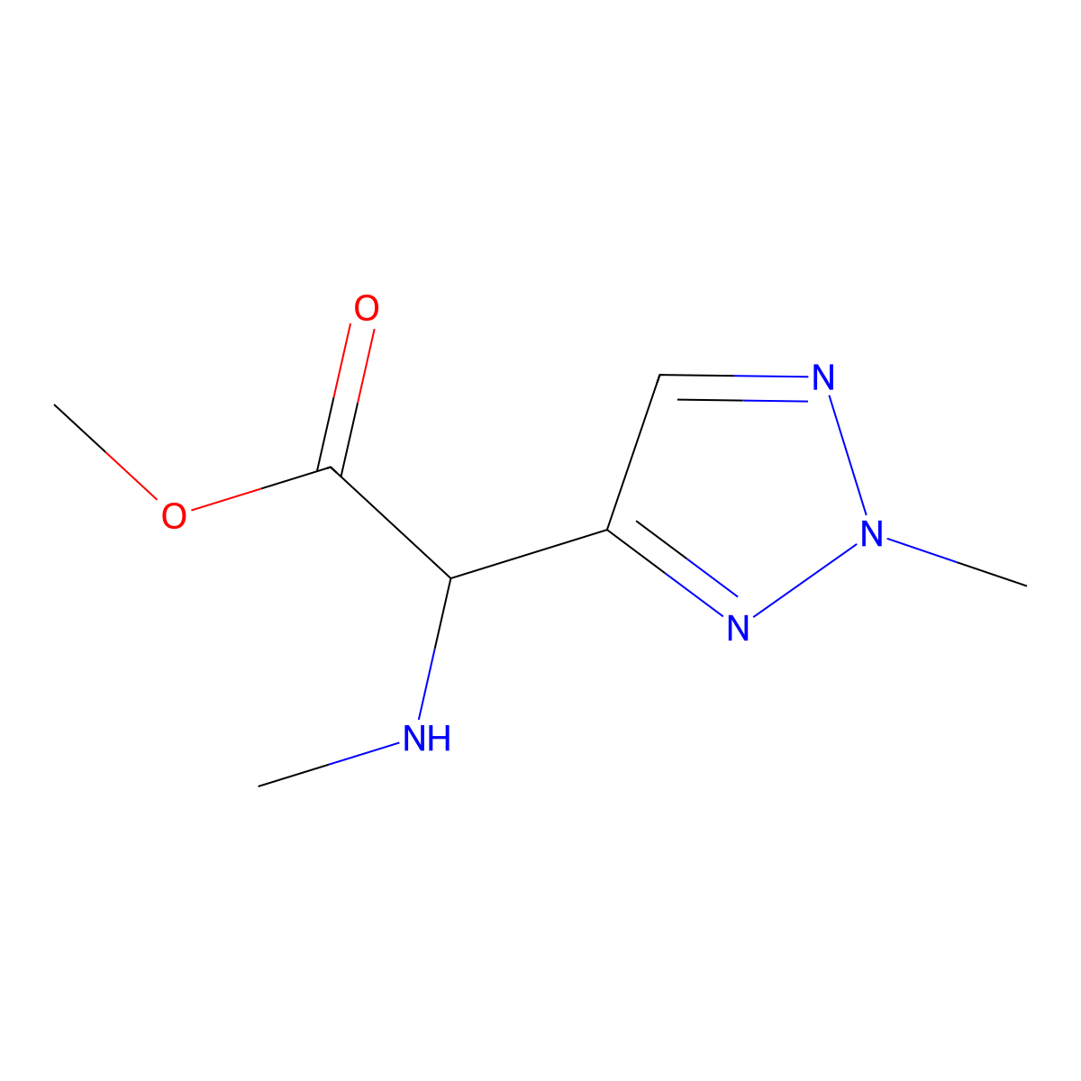 methyl 2-(2-methyl-2H-1,2,3-triazol-4-yl)-2-(methylamino)acetate molecular structure, CAS 1862309-27-0