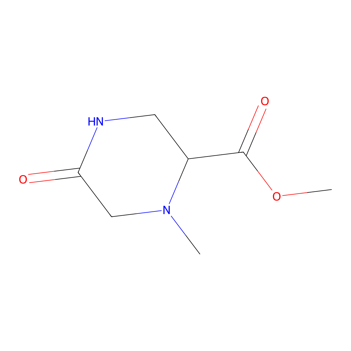 Methyl 1-methyl-5-oxopiperazine-2-carboxylate molecular structure, CAS 1862312-76-2