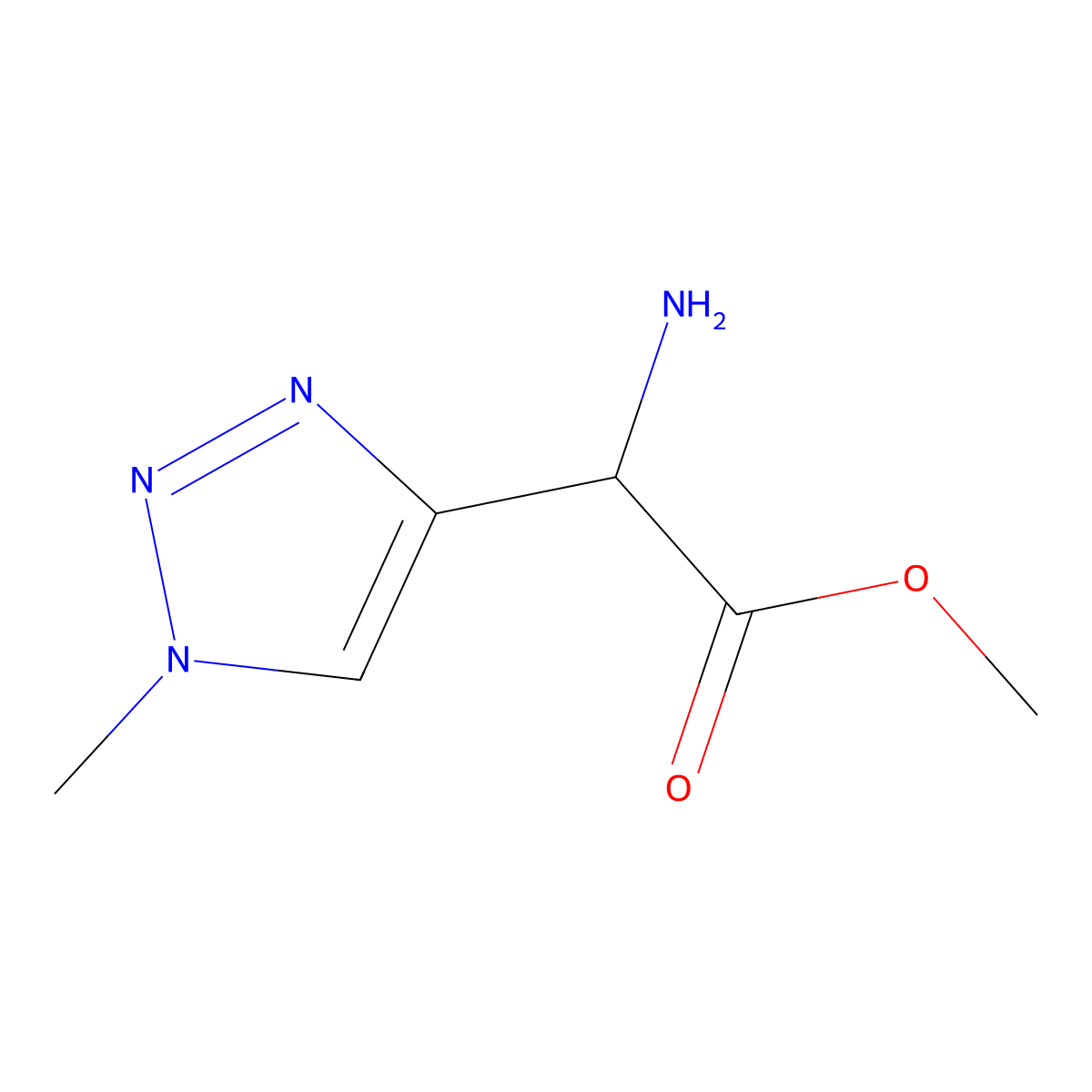 methyl 2-amino-2-(1-methyl-1H-1,2,3-triazol-4-yl)acetate molecular structure, CAS 1862314-39-3