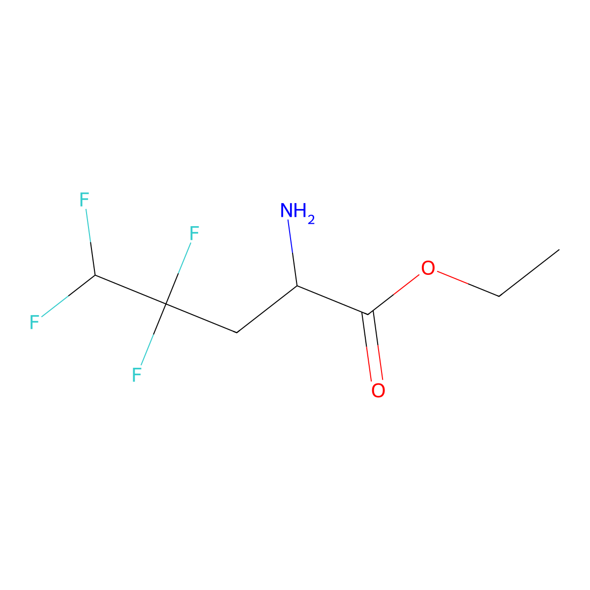 Ethyl 2-amino-4,4,5,5-tetrafluoropentanoate molecular structure, CAS 1862315-12-5