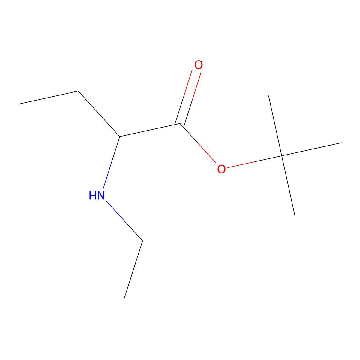 Tert-butyl 2-(ethylamino)butanoate molecular structure, CAS 1862331-58-5