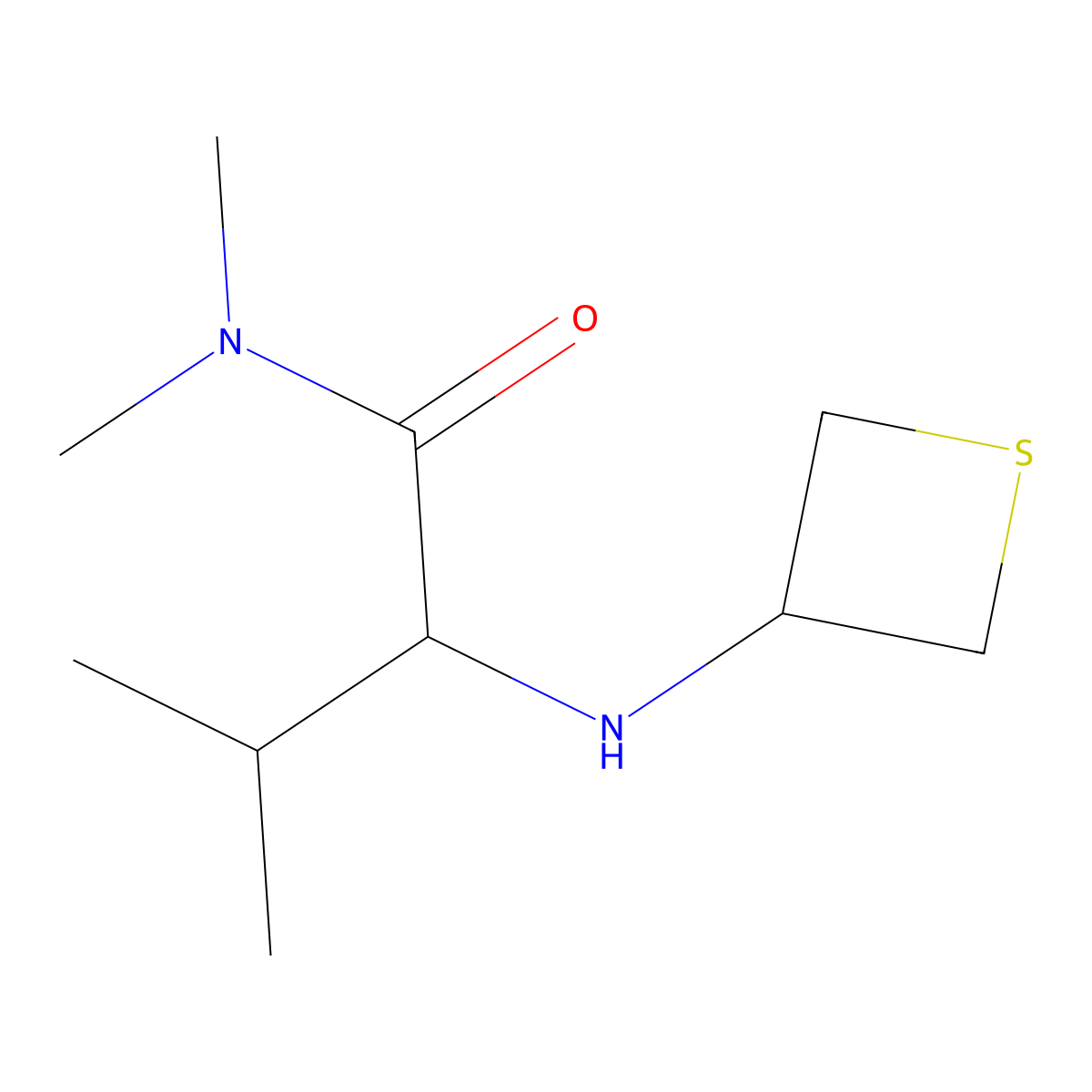 N,N,3-Trimethyl-2-(thietan-3-ylamino)butanamide molecular structure, CAS 1862343-38-1
