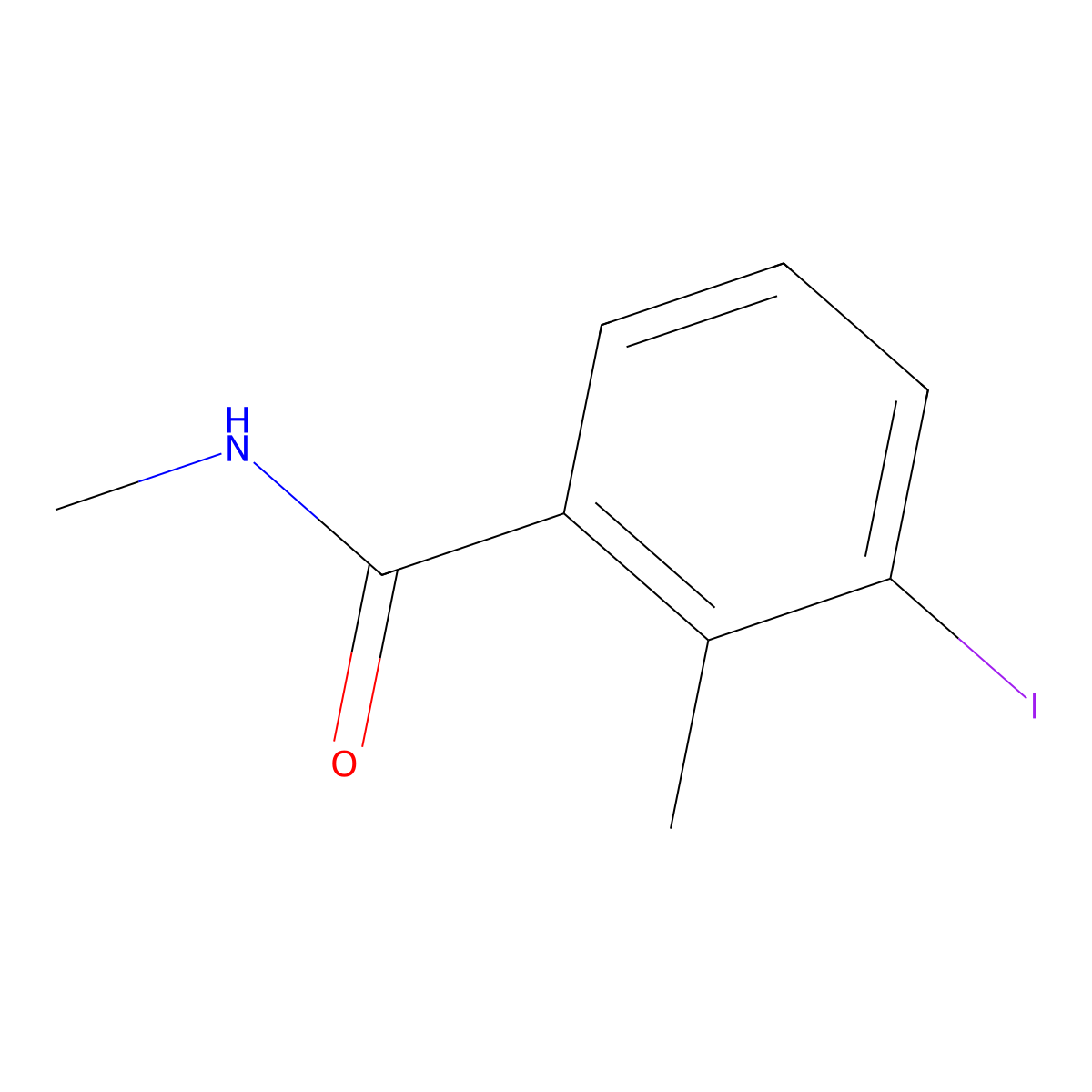 3-Iodo-N,2-dimethylbenzamide molecular structure, CAS 1862379-11-0