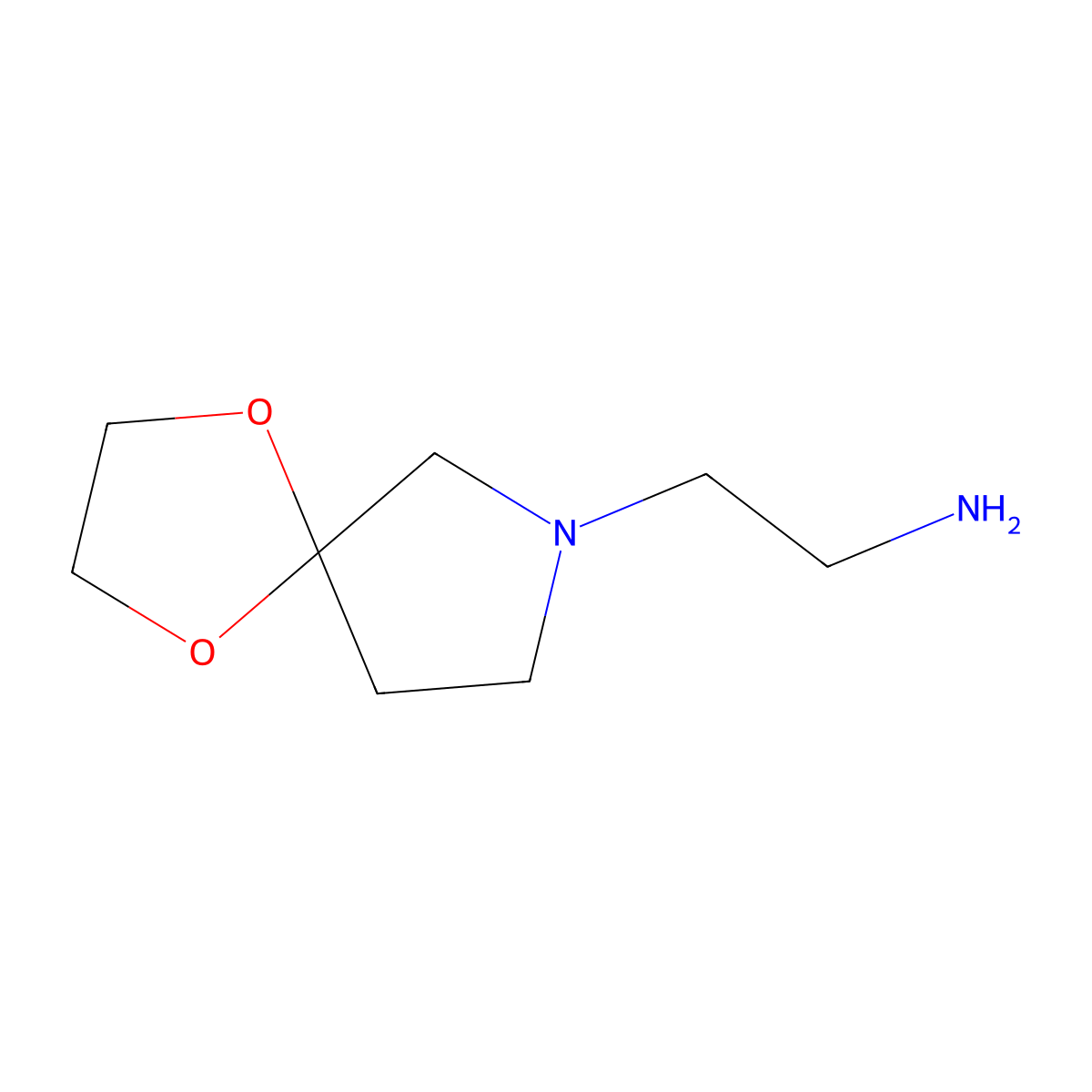 2-{1,4-Dioxa-7-azaspiro[4.4]nonan-7-yl}ethan-1-amine molecular structure, CAS 1862379-72-3