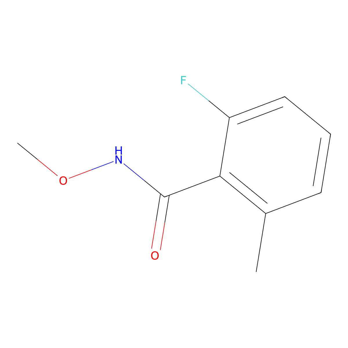 2-fluoro-N-methoxy-6-methylbenzamide molecular structure, CAS 1862393-51-8