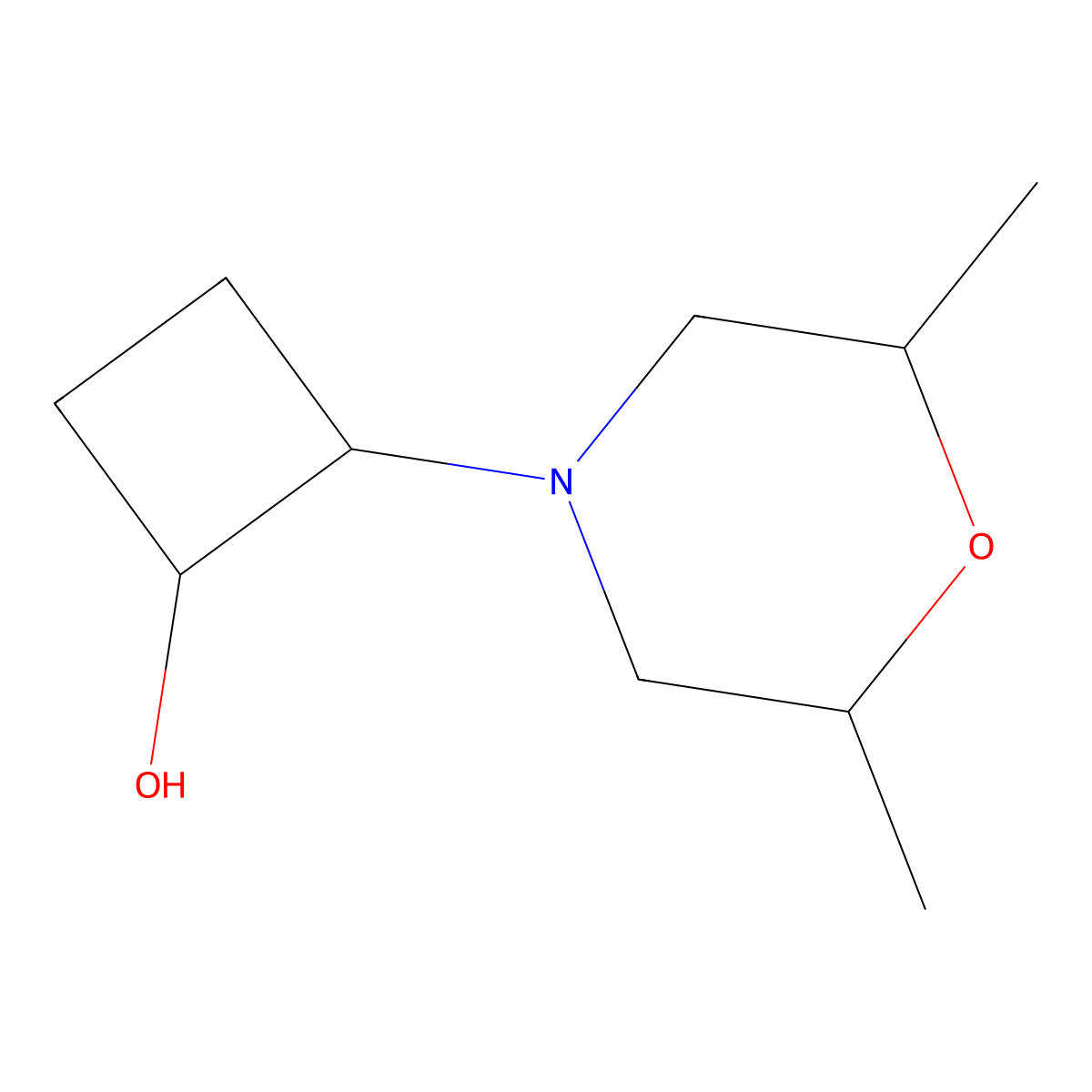 2-(2,6-Dimethylmorpholin-4-yl)cyclobutan-1-ol molecular structure, CAS 1862399-71-0
