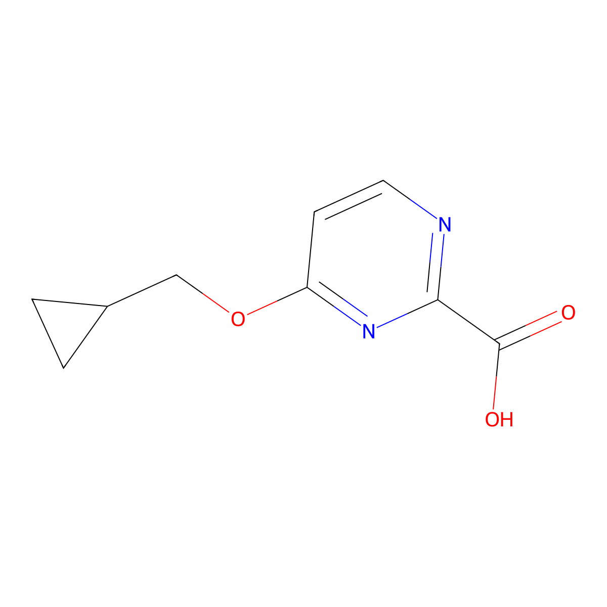 4-(Cyclopropylmethoxy)pyrimidine-2-carboxylic acid molecular structure, CAS 1862409-88-8