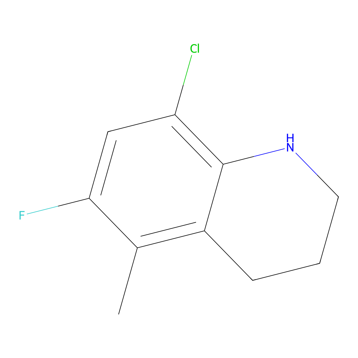 8-Chloro-6-fluoro-5-methyl-1,2,3,4-tetrahydroquinoline molecular structure, CAS 1862410-77-2