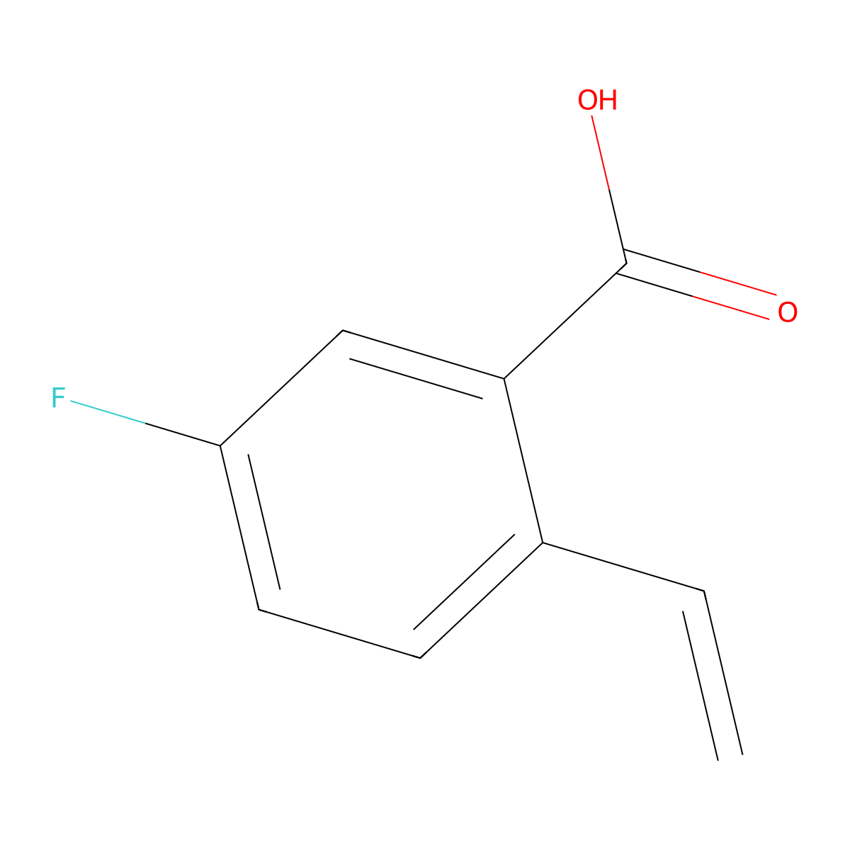2-Ethenyl-5-fluorobenzoicacid molecular structure, CAS 1862411-13-9