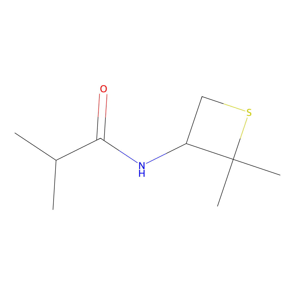 N-(2,2-Dimethylthietan-3-yl)isobutyramide molecular structure, CAS 1862415-68-6