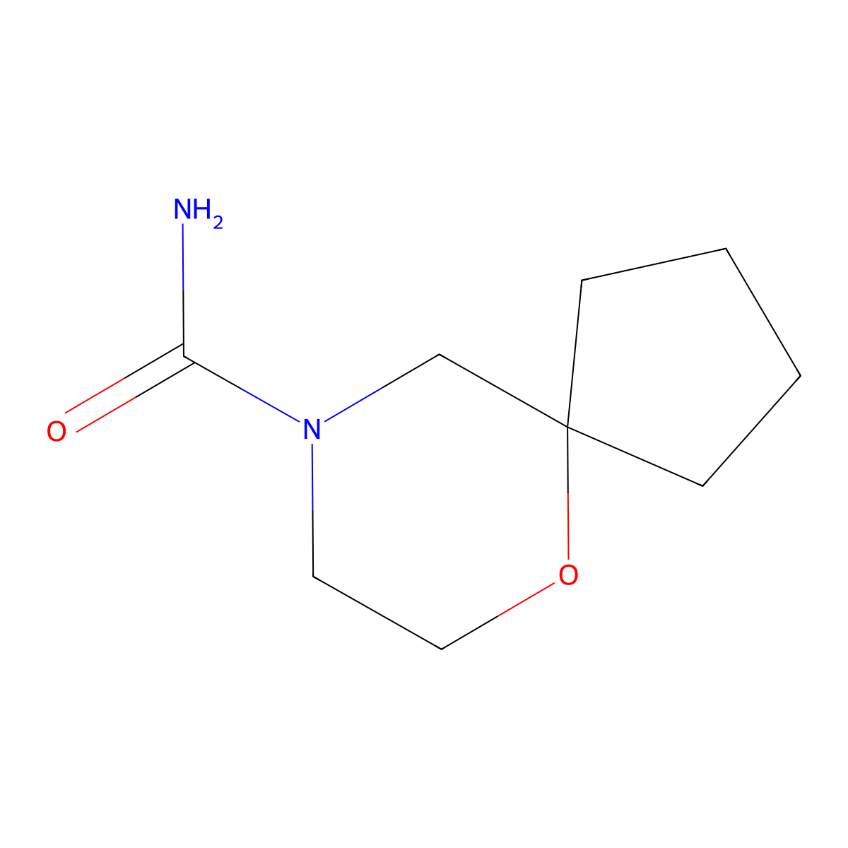 6-Oxa-9-azaspiro[4.5]decane-9-carboxamide molecular structure, CAS 1862421-78-0