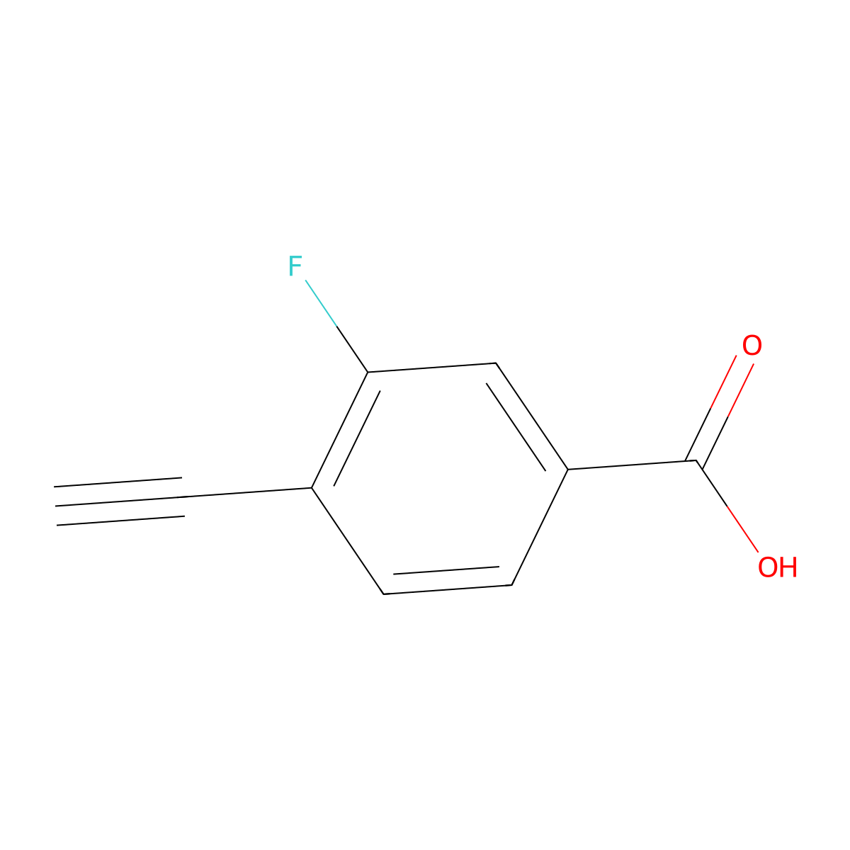 4-Ethynyl-3-fluorobenzoic acid molecular structure, CAS 1862427-77-7
