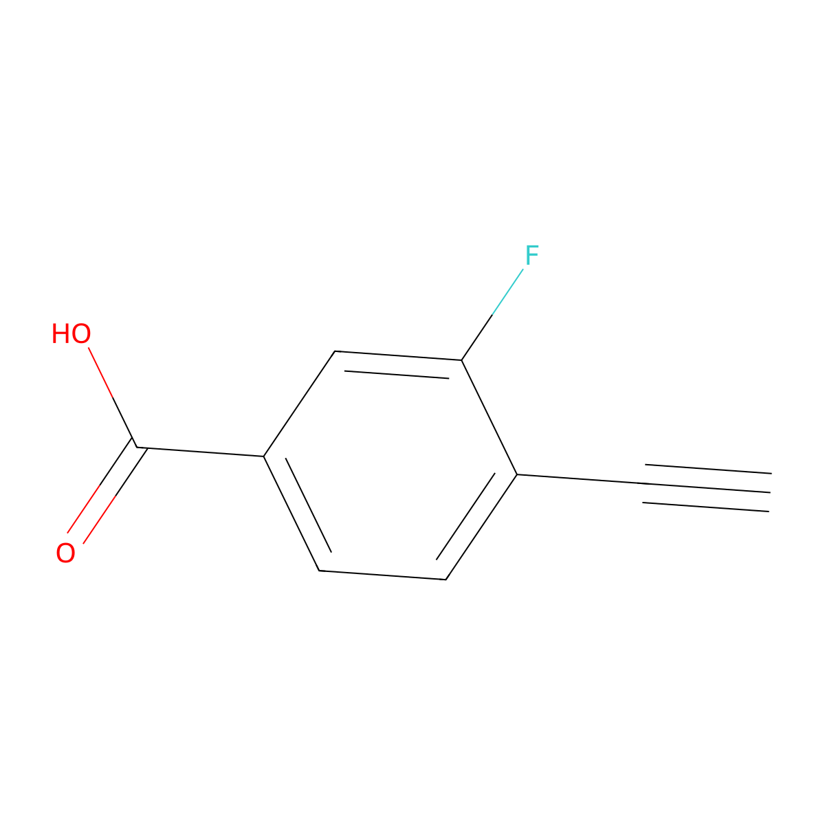 4-Ethynyl-3-fluorobenzoic acid molecular structure, CAS 1862427-77-7